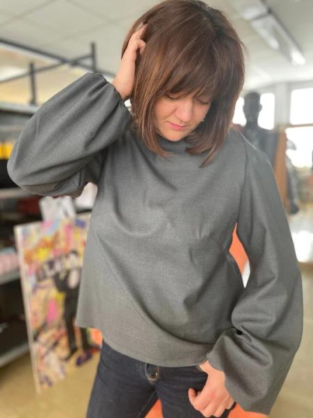 Sommerwolle Seide dunkelgrau